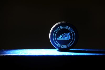 Stevenson official hockey puck (Photo by Sabina Moran)