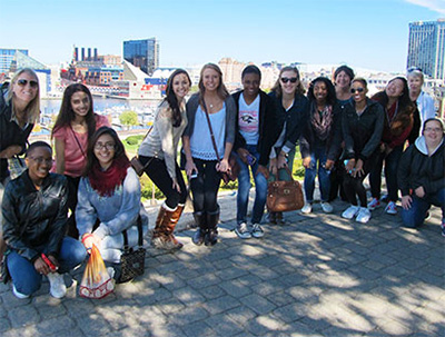 Faculty in the Halls at the Inner Harbor. (Photo from stevenson.edu)