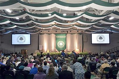 Winter Commencement at Stevenson University in the Owings Mills Gym (Photo from the Villager Files). 