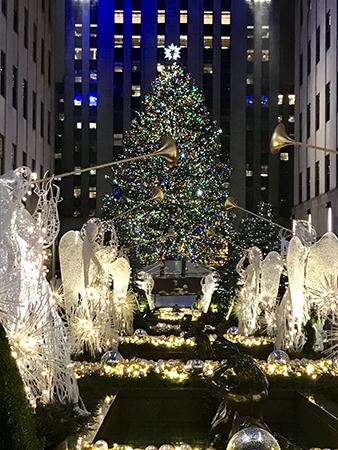 Visit the Christmas tree at Rockefeller Center to see a beautiful display of lights and to enjoy the holiday festivities. (Photo by Kylie Handler)