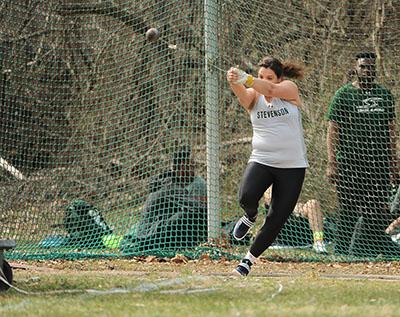 Stevenson track & field competes at the Goucher Invitational on Saturday morning.