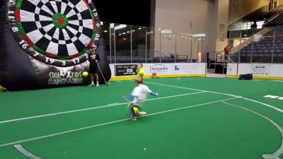 Kickin It for Cool Kids fundraiser features an 18 foot inflatable soccer dart board, Foot Flickers. (Photo from coolkidscampaign.org)
