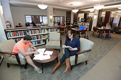 Students utilizing the library between classes. (Villager file photo)