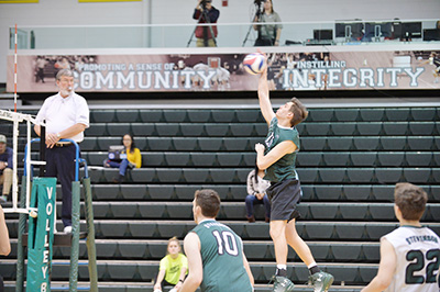 Stevenson men's volleyball take a 3-0 victory over Alvernia on Wednesday night at Owings Mills gymnasium with set scores of (25-19), (25-12) and (25-13).