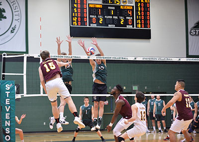 Stevenson men's volleyball take a 3-0 victory over Alvernia on Wednesday night at Owings Mills gymnasium with set scores of (25-19), (25-12) and (25-13).