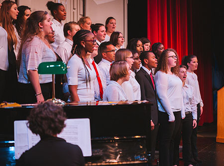 The University Singers have doubled in size since Gandolfo joined, almost two years ago. (Photo from the Stevenson University Flickr)