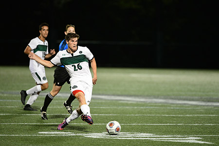 Stevenson mens soccer falls to Gettysburg 3-2 on late controversial goal by the Bullets on Wednesday night at Mustang Stadium in Owings Mills.