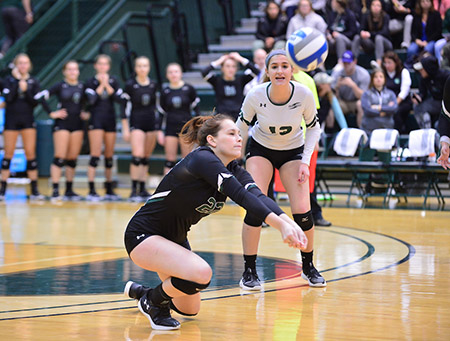 Stevenson womens volleyball undefeated streak comes to an end at 23 with their 3-1 loss to 9th ranked Johns Hopkins on Thursday night at Owings Mills gymnasium.