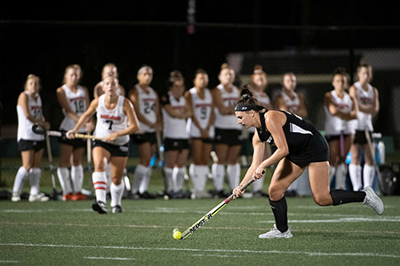 Stevenson field hockey lost to Lynchburg 6-1 on Tuesday night at Mustang Stadium in Owings Mills.