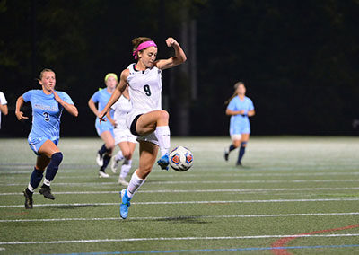 Stevenson women's soccer takes the victory over Immaculata with a 4-0 shutout on Wednesday night at Mustang Stadium in Owings Mills.