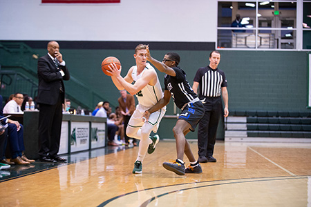 Stevenson men's basketball wins third straight Buffalo Wild Wings Classic Tournament with their 84-65 win over Becker on Saturday evening at Owings Mills gymnasium.