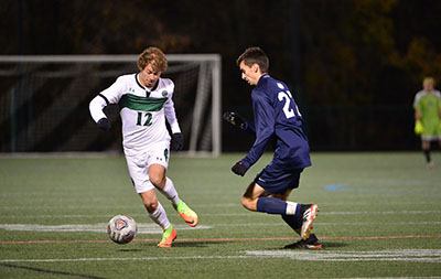 Stevenson's men's soccer advances to the semifinal round in MAC conference play as they shut out Lebanon Valley 3-0 on Monday night at Mustang Stadium in Owings Mills.