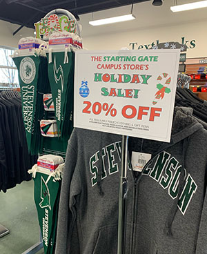 All of the merchandise in the Starting Gate is 20 percent off until Friday, Dec. 20 (Photo by Derek Tangorra)