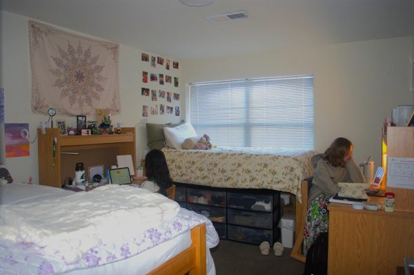 First-year Makenzie Miller lives with her roommate in a converted single room for a discounted price.