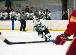Graeme McCrory, from Oshawa, Ontario, skates into action.