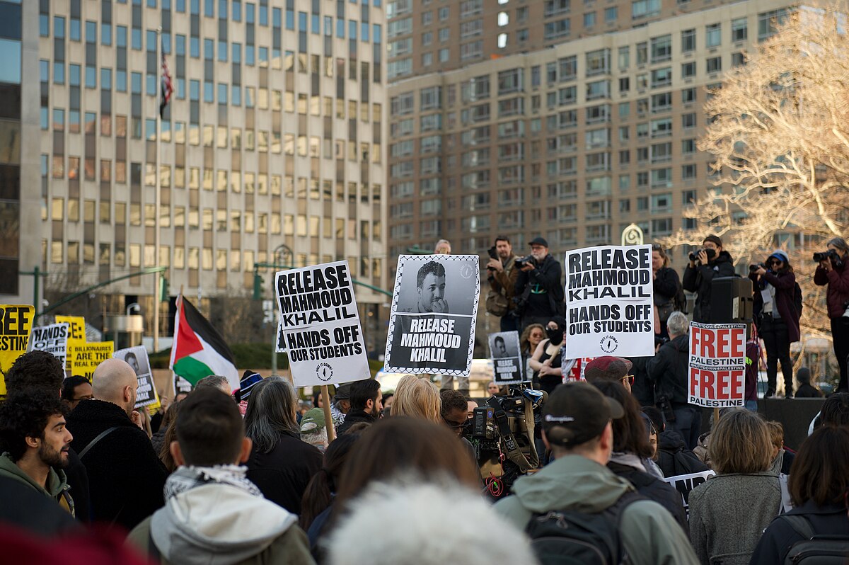 People have protested to release Mahmoud Khalil for his unjust arrest.