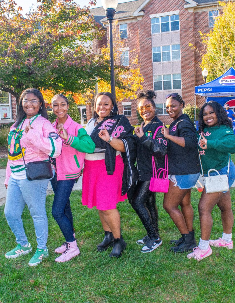 Members of the Timeless Tau Theta Chapter of Alpha Kappa Alpha Sorority, Inc. at the Stevenson SGA 2024 “On the Yard” Homecoming Party