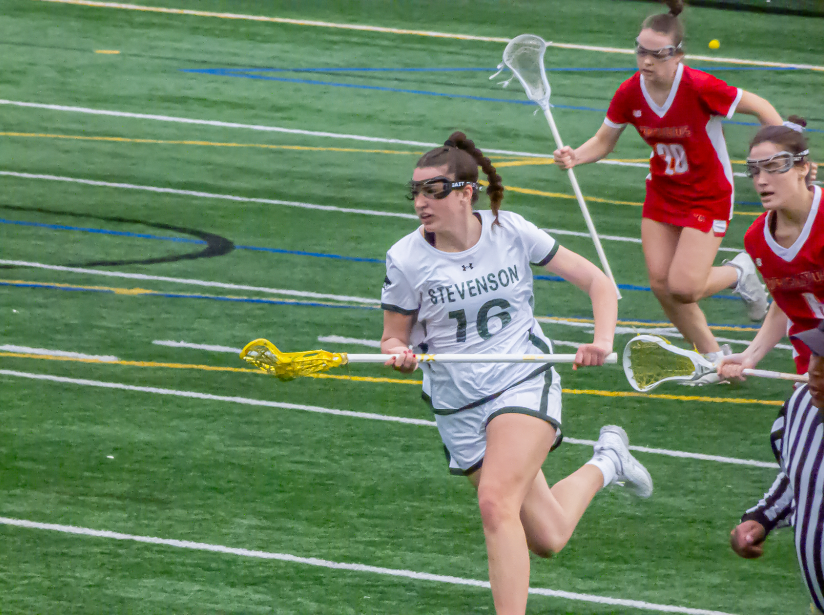 Kara Yarusso makes her way towards midfield.